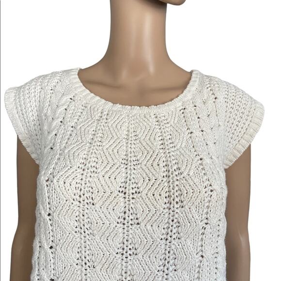 Vintage Smith & Jones Knitted Top Women M Cap Sleeves Elegant Clean Look - Picture 4 of 9